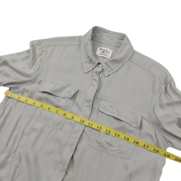 Anthropologie Holding Horses Sun Washed Tunic Womens XS Green Roll Tab Sleeve - Picture 10 of 13